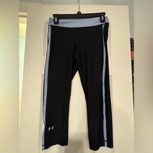 Under Armour Women’s Black Leggings with Blue/Purple Trim